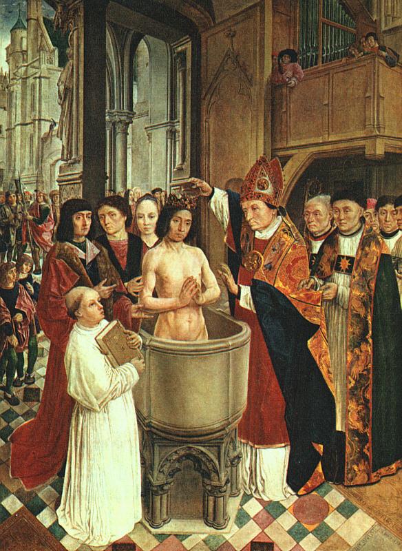 MASTER of Saint Gilles The Baptism of Clovis Sweden oil painting art